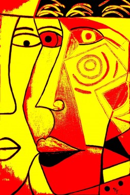 Visage coloré 12  auf Acryl-Glas